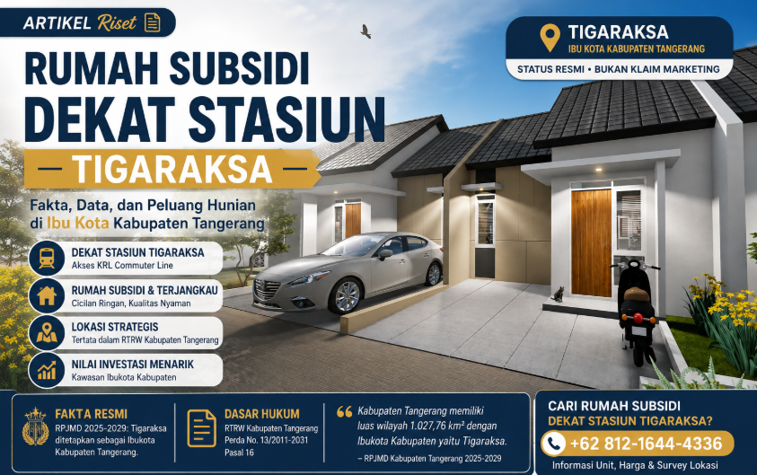 rumah subsidi dekat stasiun Tigaraksa ibu kota Kabupaten Tangerang