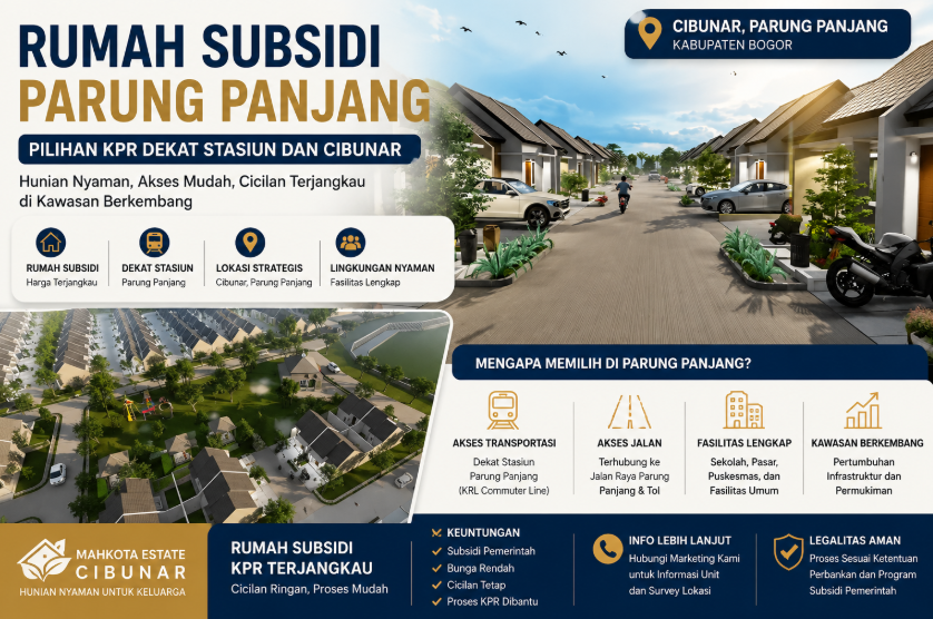 Rumah subsidi Parung Panjang dekat Stasiun Cibunar